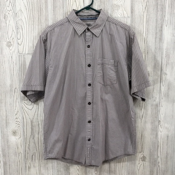 Third Ward Warehouse Milwaukee No. 1Mens Casual Button Down Tan Striped